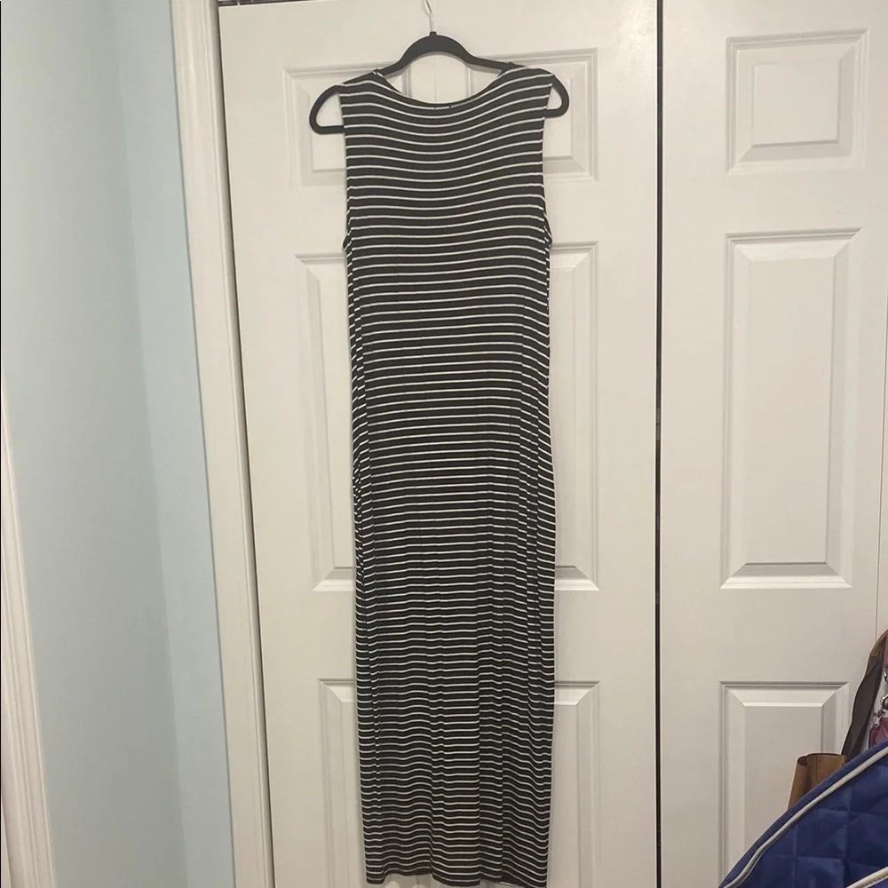 Chic Black and White Striped Maxi Dress - Picture 3 of 4